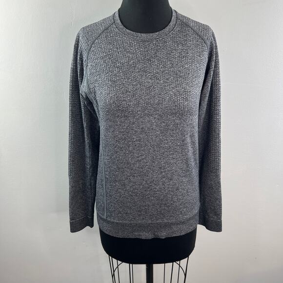 Lululemon Engineered Warmth Wool Long Sleeve Crew Black White Pullover Top Sz? M - Picture 3 of 10